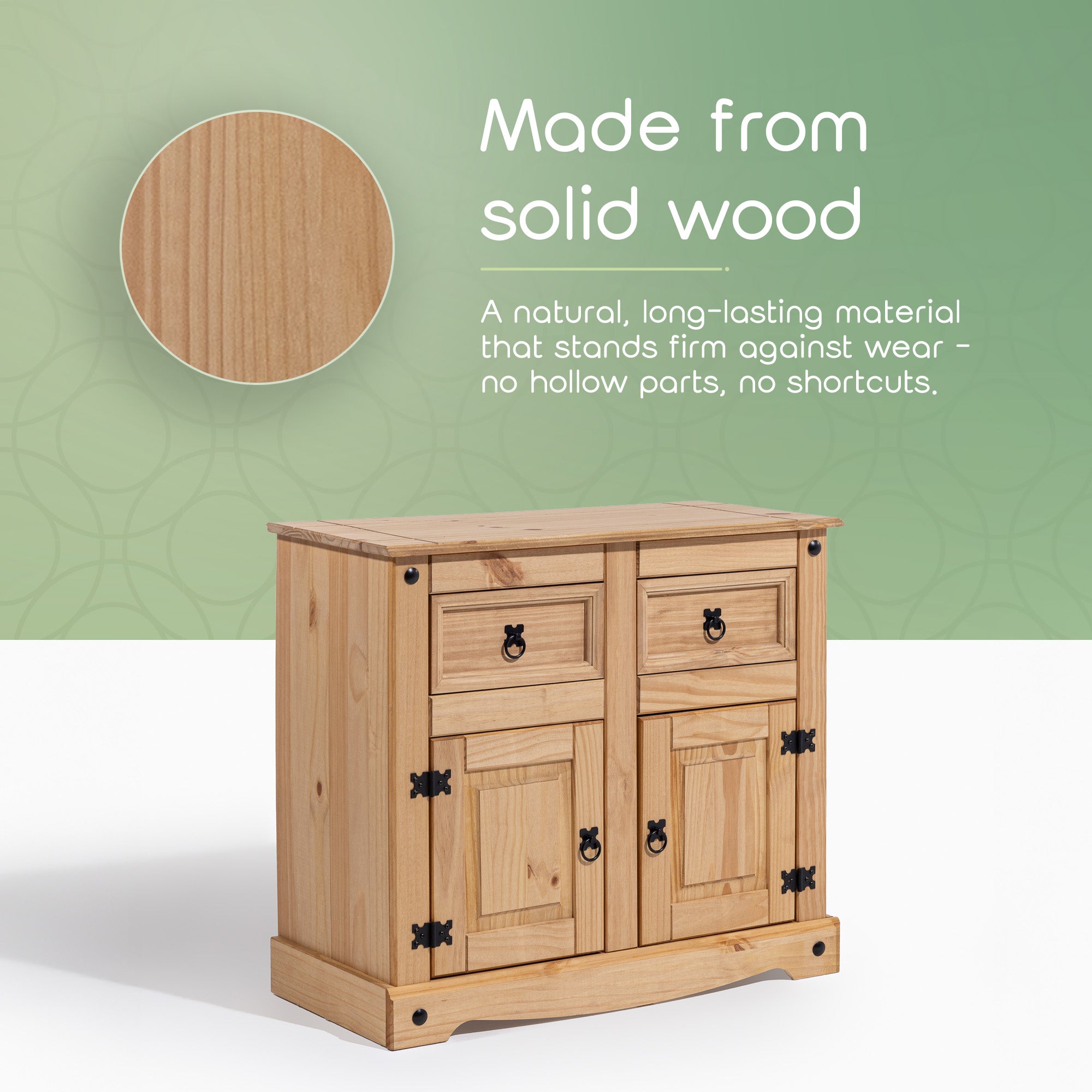 Corona Solid Wood 2-Door 2-Drawer Buffet Sideboard