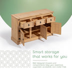 Corona Solid Wood 3-Door 3-Drawer Buffet Sideboard