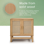 Nature Wood & Rattan 2-Door Buffet Sideboard