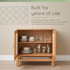 Nature Wood & Rattan 2-Door Buffet Sideboard