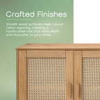 Nature Wood & Rattan 3-Door Buffet Sideboard