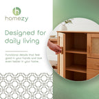 Nature Wood & Rattan 2-Door 3-Drawer Buffet Sideboard