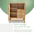 Nature Wood & Rattan 2-Door 3-Drawer Buffet Sideboard