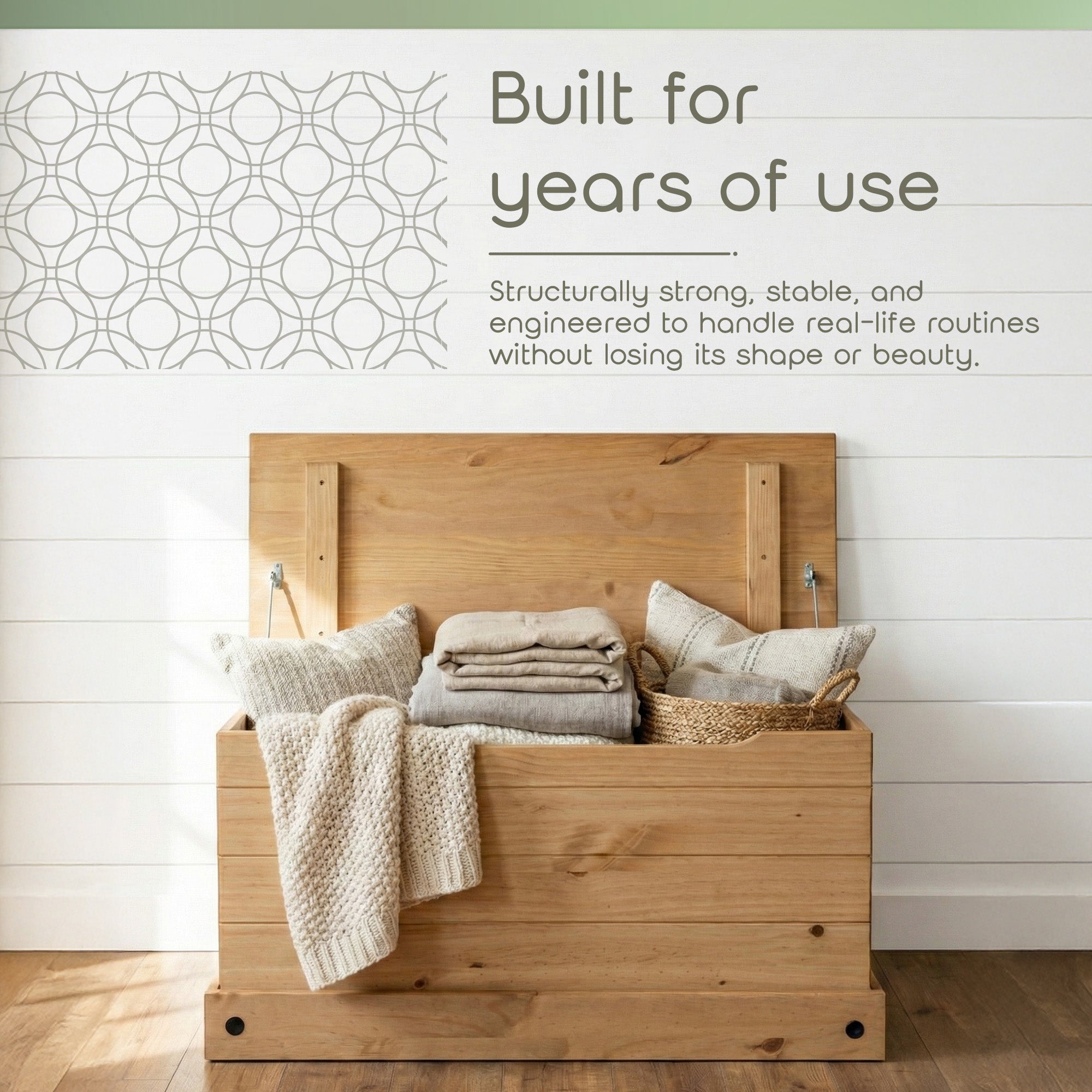 Corona Solid Wood Storage Chest with Safe-Stay Hinged Lid