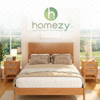 Set of 2 Nature Wood & Rattan 2-Drawer Bedside Tables