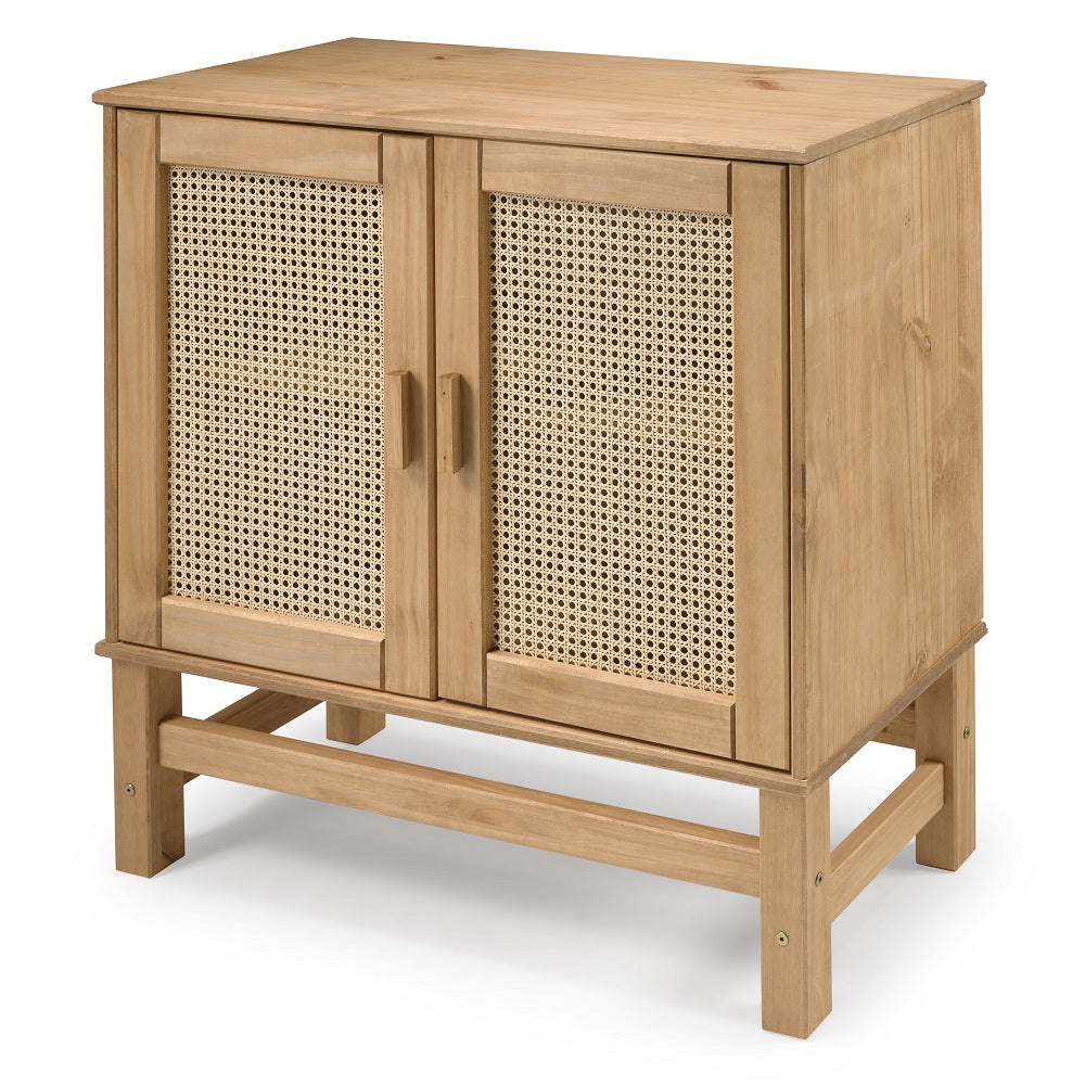 Nature Wood & Rattan 2-Door Buffet Sideboard