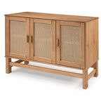 Nature Wood & Rattan 3-Door Buffet Sideboard