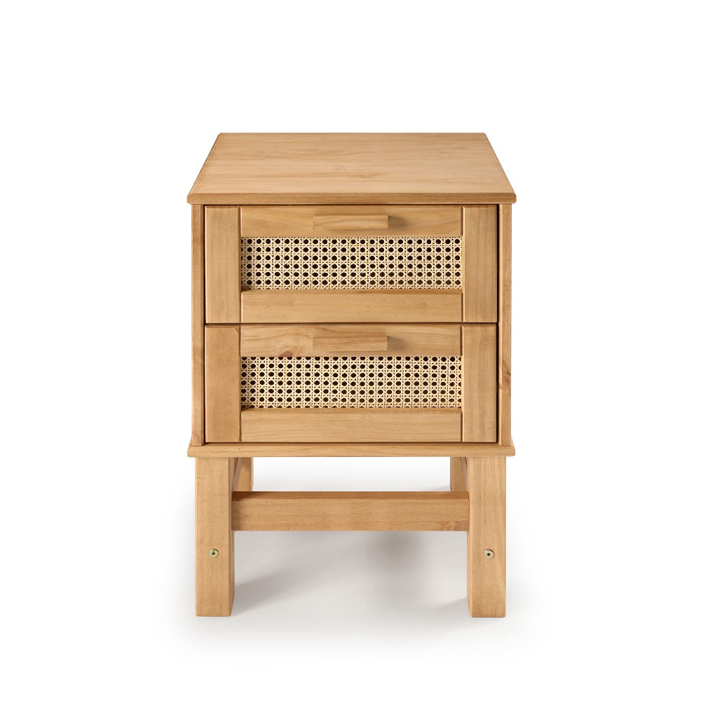 Nature Wooden Nightstand 02 Drawers