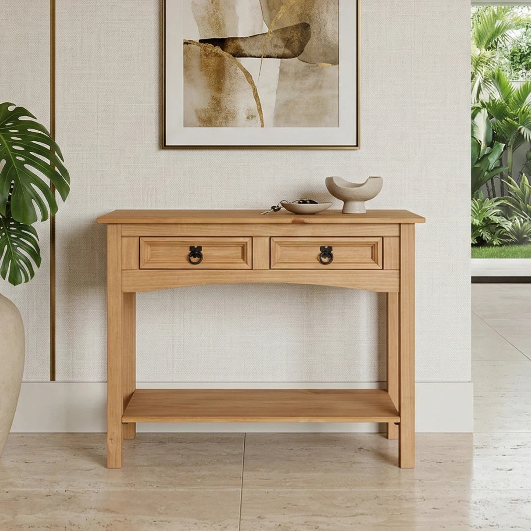 Corona 35" Solid Wood 2-Drawer Console Table