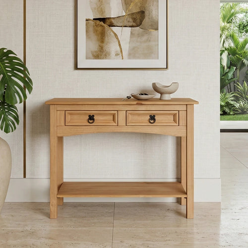 Corona 35" Solid Wood 2-Drawer Console Table