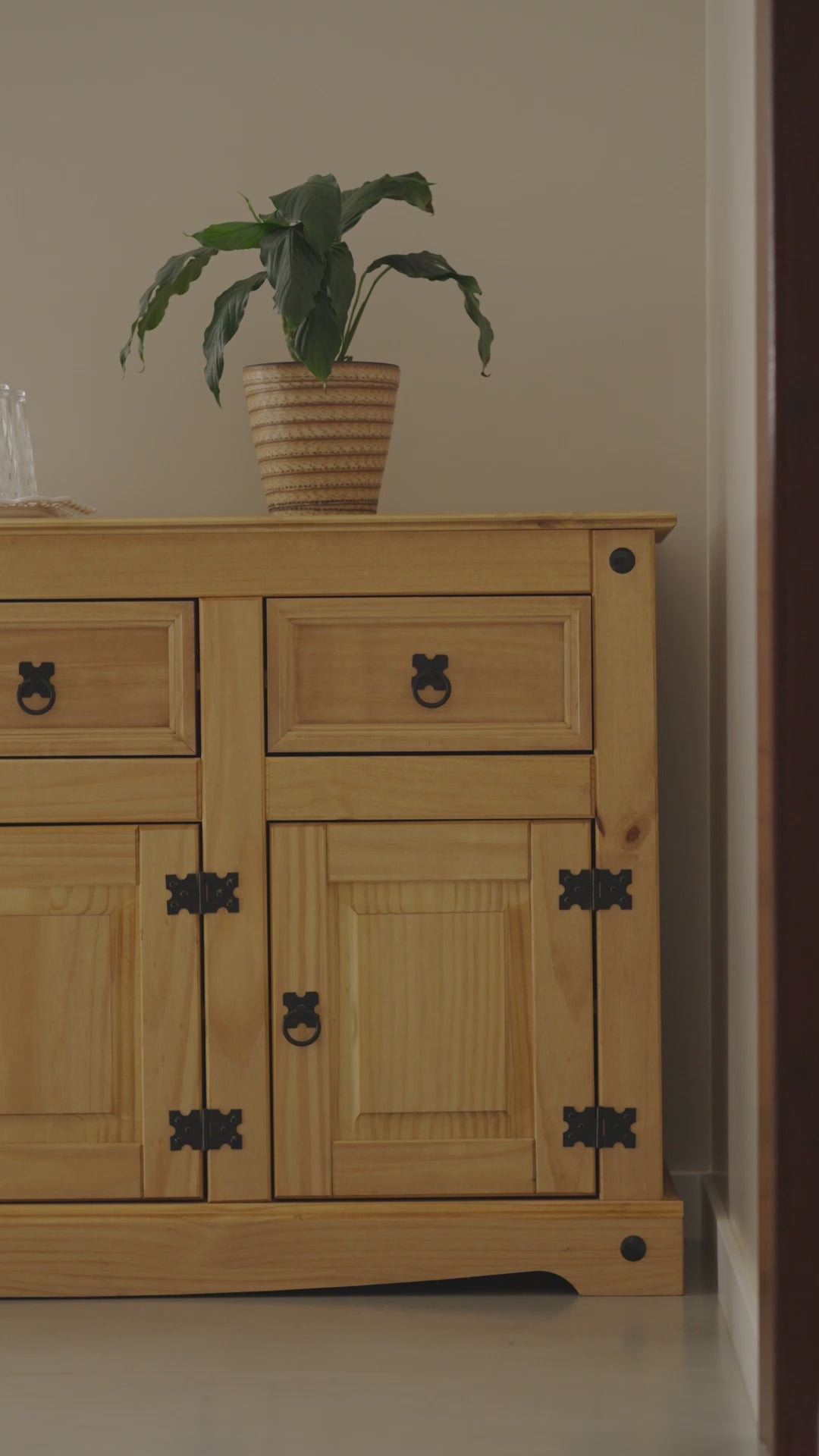 Corona Solid Wood 3-Door 3-Drawer Buffet Sideboard